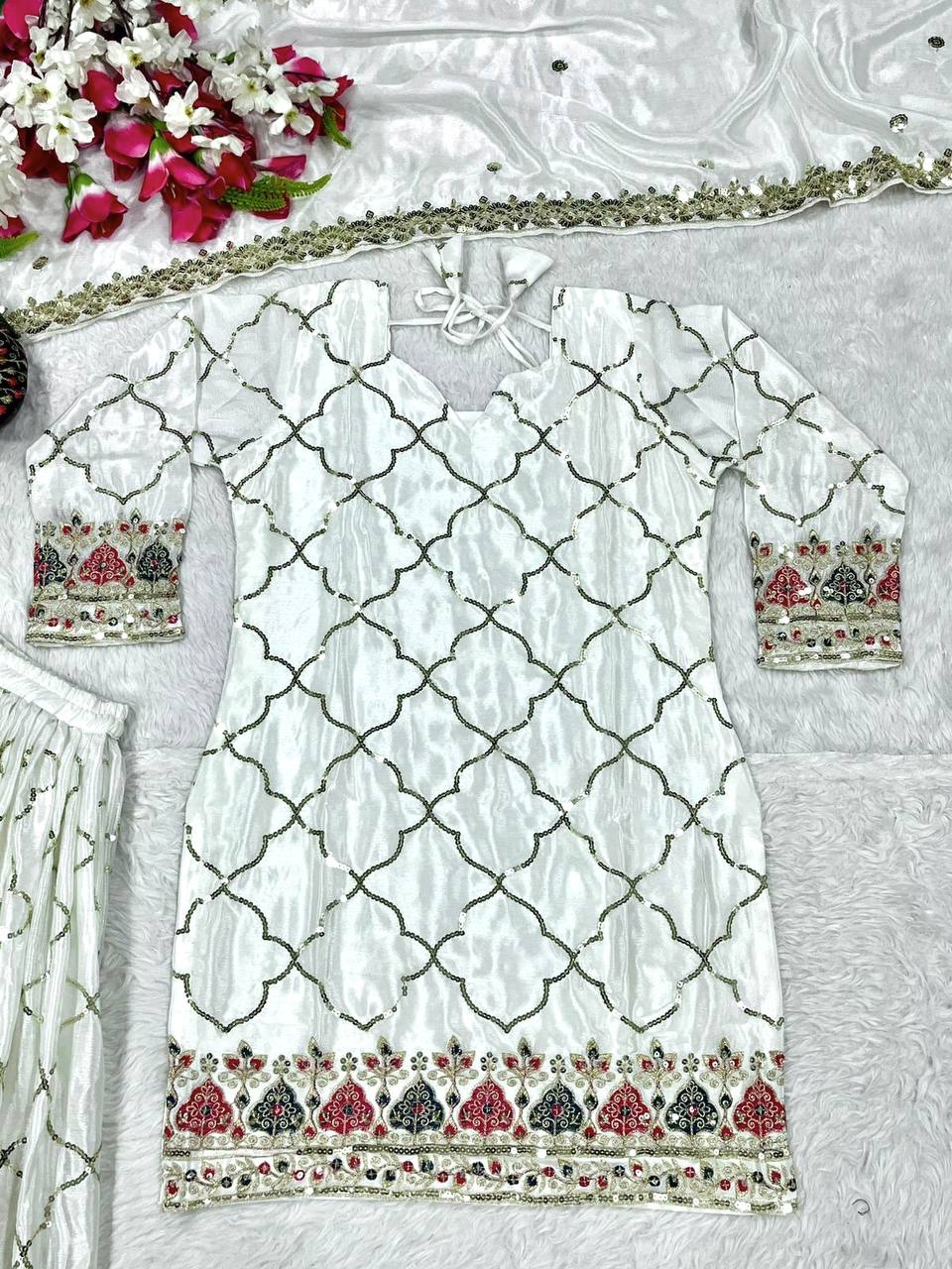 Bridal Sophistication: The Ivory Lattice Ceremonial Gharara